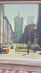 PETER HAYWARD ORIGINAL OIL CITYSCAPE PAINTING, 1940’s .FRAMED. 40X34 BEAUTIFUL