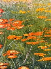 California Poppies Original Oil Painting Meadow Poppy Flowers Painting Landscape