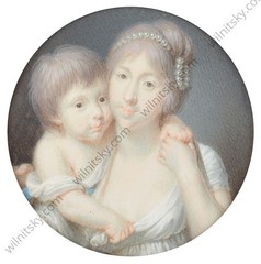 “Mother and child”, Italian (?) miniature, ca. 1800