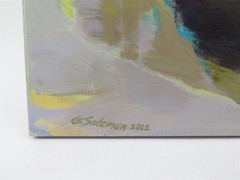 Original 2002 Gail Salzman Oil on Panel Painting „Meander“ 18″ wide x 24″ tall