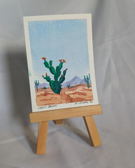 ACEO Original Gouache Painting „Desert Blooms“, 2.5x3in