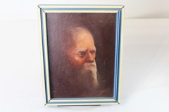 Original A Chiaradio Signed Oil Painting Old Man Long Grey Beard Lifelike