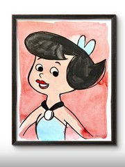 Original Betty 1 Painting By Alannah Dyer- Acrylic 9×12 in. Flintstones TV Show