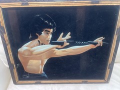 Vintage Bruce Lee Black Velvet Painting Numb Chucks Make Offer