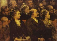 Oil painting French-Theatre-1857-60-Honore-Daumier-man woman portrait handmade