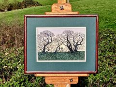CLIVE DAVIES: 1996, Original Watercolor PTG, „Morning Run,“ Framed-Matted-Signed