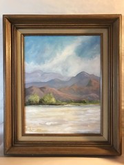 (Boyd) Warner Blackhair Original Oil/Canvas,listed Navajo Painter,SW Landscape
