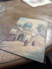 Vintage Original Oil Painting on Board Signed Middle Eastern / Orientalist Scene
