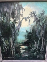 Colette Pope Heldner 1902-1990 New Orleans Artist Louisiana Swamp Oil Painting