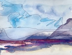 Original Watercolor Landscape Painting Signed By Heather Vilbrin Arist 7×10