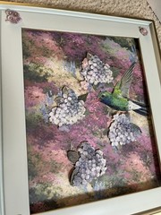 Set Of 2 Watercolor Floral 🌺💐Bird 🕊️Print Collages 12 1/2 X 10 1/2 Framed