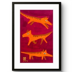 DANVERRS Original Tasmanian Tiger Trio II 12x18cm – Thylacine Painting Tasmania