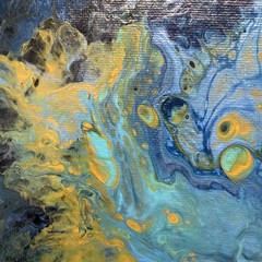 Original Art For Sale By Artist Canvas AcrylicAbstract Painting Blue,yellow