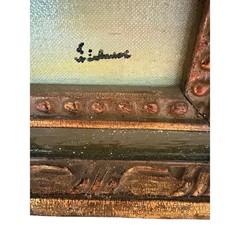 Original Signed Oil Painting on Duro Canvas Panel in Gilt Frame