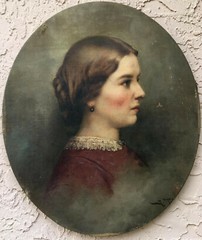 OIL Painting Signed ~ VICTORIAN PORTRAIT ~ c1880s New York LISTED AMERICAN