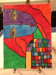 Unique painting, surrealism, signed Azbel Izabella