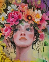 Original Oil on canvas painting* 10 x 8 in, signed*You are spring to me*