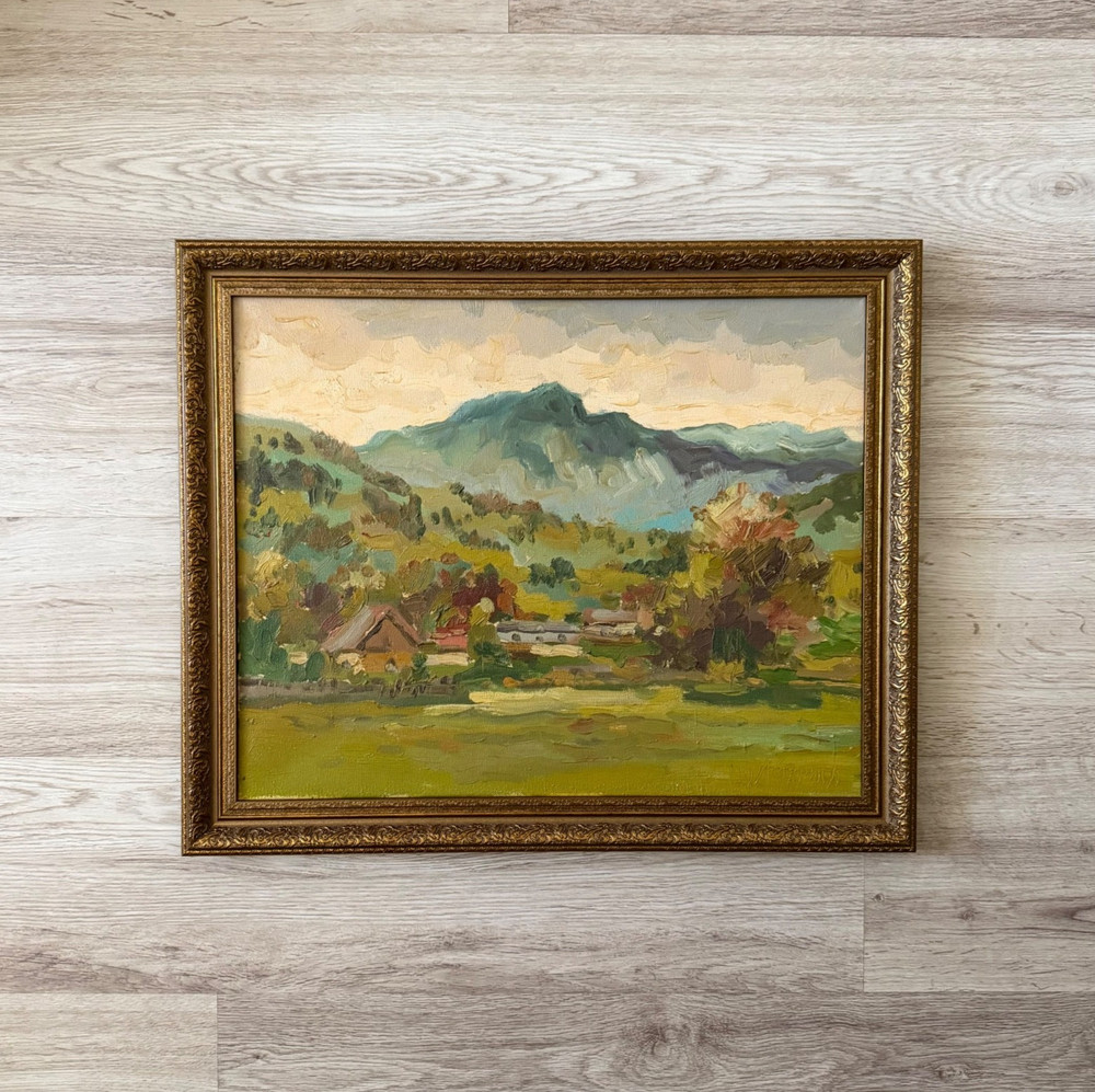 Vintage oil painting framed