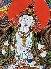 VAJRASATTVA ORIGINAL TIBETAN THANGKA PAINTING WITH HIGH QUALITY SILK BROCADE