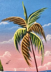 Vtg Oil Paintings St. Lucia Sugarloaf Day & Night Framed Signed Nenel Set Of 2