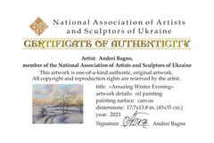 Ukraine Artist Original Winter Landscape Oil Painting Snowy Tree Wall Decor Gift