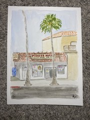 Pinoeer Market , by Nicholas Hagen Original Watercolor 9×12 plein air