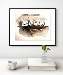 Original Art Abstract 9×12 Modern Expressionism Colorful watercolor Serene Decor