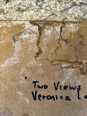 Original Mixed Media Painting Alvan Long “ Two Views Of Veronica Lake” On Board