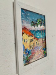 California San Diego Beach Oil Painting On Canvas Board Summer Landscape Artwork