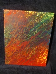 Acrylic Pour Wall Art Painting on an 8 in by 10 in x 0.5 in Canvas