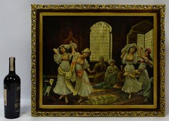 Old painting Copy after Fabio FABBI (1861-1946) Dancing Women Oil 26.4×22.4 in