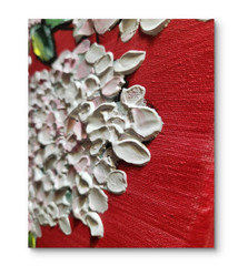 Pink. Hydrangeas Impasto Art 16X20 Canvas Acrylic Textured Bold Colorful