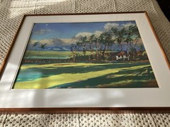 STEPHEN BURR IMPRESSIONIST MAUI SCENE ORIGINAL PASTEL PAINTING KOA FRAME 30”x37”