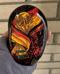 Germany World Cup Soccer Hand Painted On A Rock ! Approx 5 1/2” X 4” X 1”
