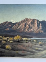 ANTIQUE CALIFORNIA LANDSCAPE PAINTING DESERT SAN JACINTO SIGNED JAY SCHMIDT