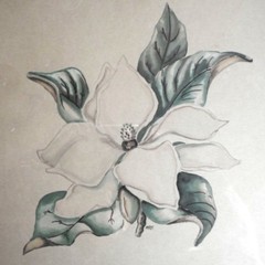 Mid Century Modern Vintage Flower Original Art Artist Farmhouse Decor Picture