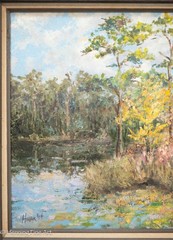 Beautiful Florida Impressionist Landscape Painting by Linda Hauser Cypress 23×29