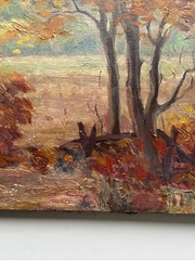 ANTIQUE IMPRESSIONIST PAINTING LANDSCAPE AMERICAN HENLINE LISTED FAMOUS AS IS