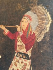 Vintage Chief Snow Cloud Native American Painting Portrait Folk outsider c 1920s