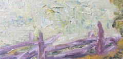 1930 year oil painting artwork with frame picture painting oil painting field village