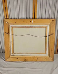 Oil Painting Sign R. Boren “Cabin In the Mountains by A Waterfall“ Framed 24×20