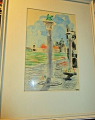 FRENCH ARTIST MICHEL TAPIE‘ 1909- 1987 WATER COLOR CITYSCAPE