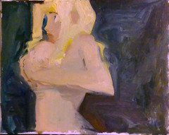16″x20″ Boudoir Cubism Figure Woman Oil Painting on Canvas Original Signed