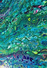 River of Dreams 10X20 Original Abstract Acrylic Pour Painting Fluid Art