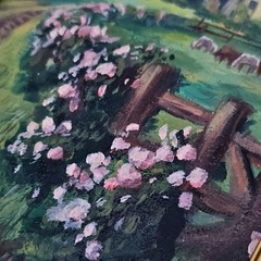 Original Oil Painting Country Cottage Landscape 4×6 Framed Farmhouse Art