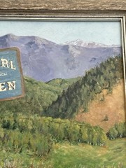 JANIS WILKEY PAINTING COWGIRL HEAVEN WOOD SIGN LANDSCAPE REGIONALISM AMERICAN