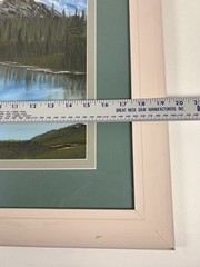 Original Framed Oil Painting Mountain Lake Landscape Mt. Rainer? 22.5″x19.5″
