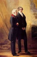 Oil painting – arthur wellesley, 1st duke of wellington with sir robert peel art
