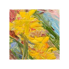 Enchanting Oil Painting Yellow Flowers. Original. Colorful Miniature Fine Art