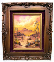 Palencia Mexican South West Desert Scene Original Oil Canvas Landscape Painting